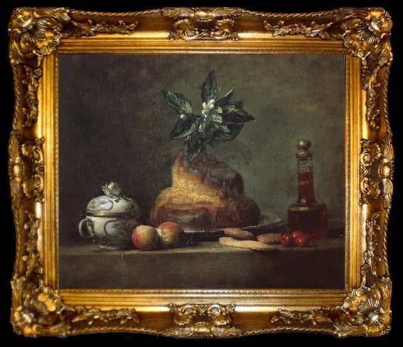 framed  Jean Baptiste Simeon Chardin Round cake, ta009-2